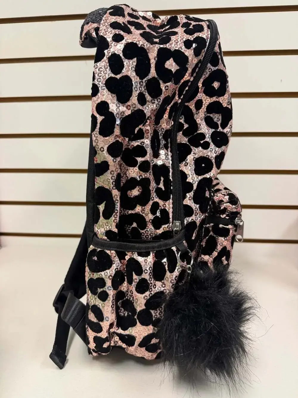 Justice Girls Leopard Print Sequin Initial 'M' Backpack NWT